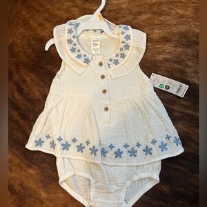 Blue & white Carters romper